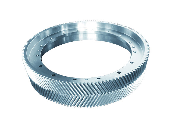 Herringbone gear wheel with small withdrawal knife slot Herringbone gear wheel with small withdrawal knife slot